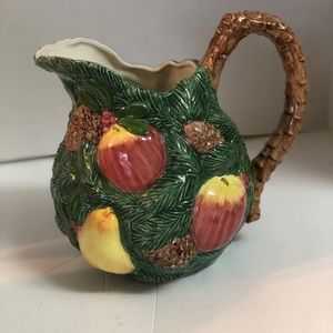 1991 Fitz and Floyd 2 1/4 Qt. colorful pitcher